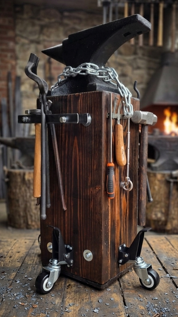 Ironwright Wood Anvil Stand & Anvil Bundle | Custom Blacksmith Station