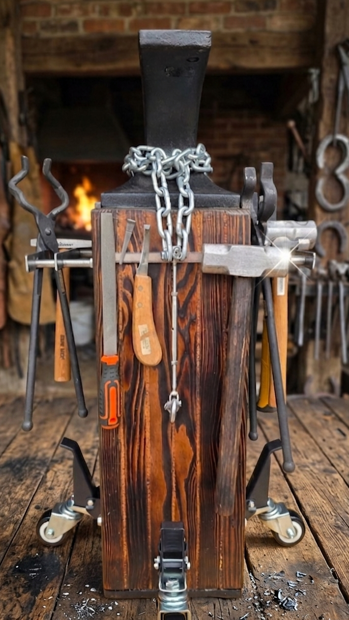 Ironwright Wood Anvil Stand & Anvil Bundle | Custom Blacksmith Station