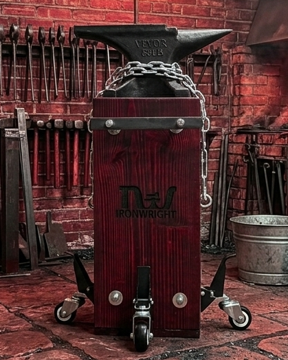 Ironwright Wood Anvil Stand & Anvil Bundle | Custom Blacksmith Station