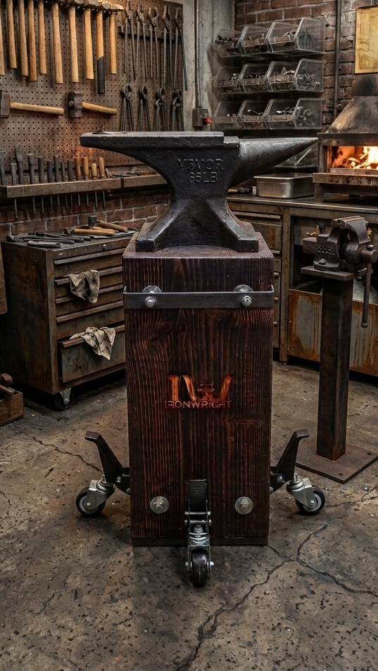 Ironwright Wood Anvil Stand & Anvil Bundle | Custom Blacksmith Station
