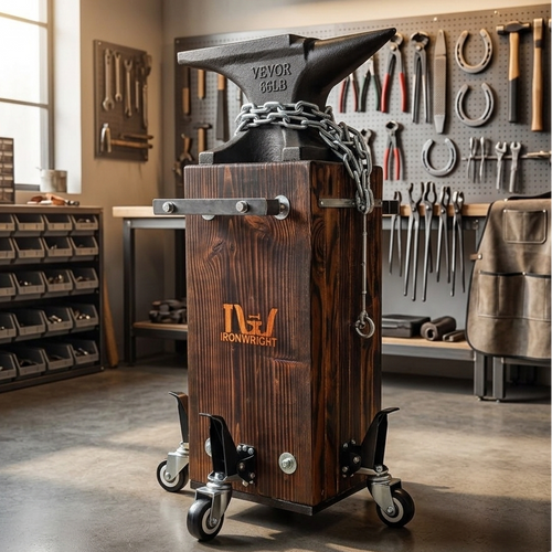 Ironwright Wood Anvil Stand & Anvil Bundle | Custom Blacksmith Station